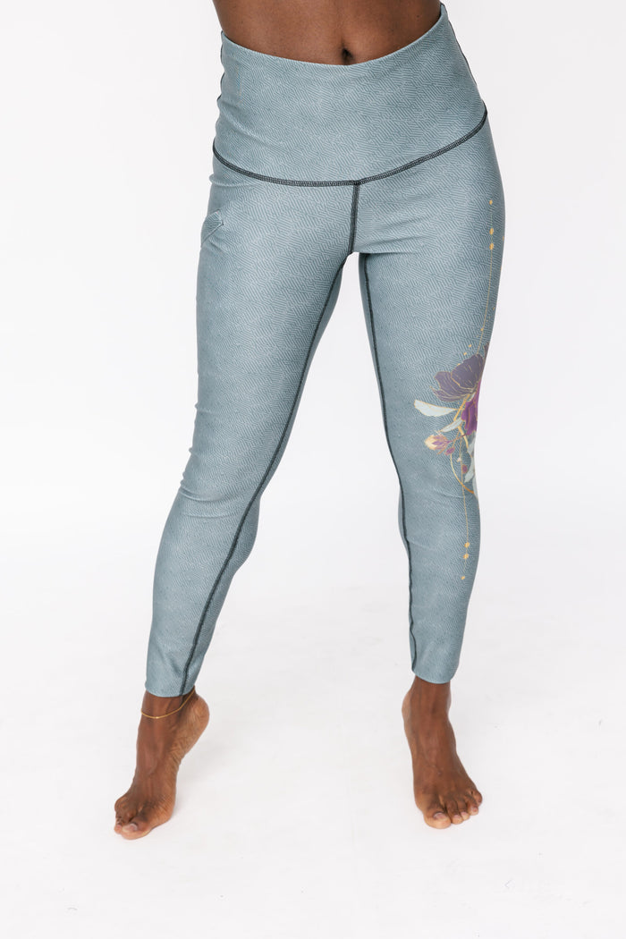 Geo Rose Dark Forest Pocket Luxe Legging