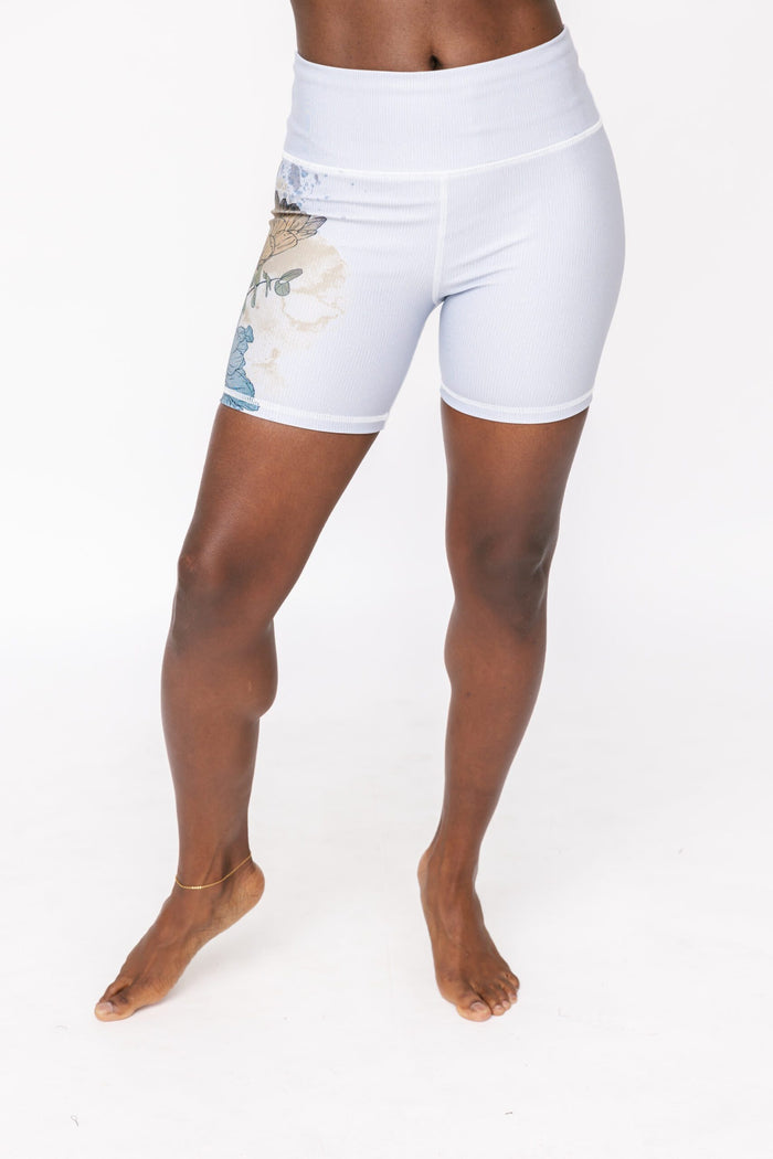 Logan Shorts - Mother Earths Garden Gray Dawn