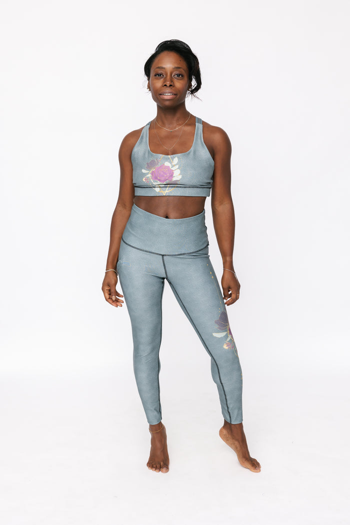 Geo Rose Dark Forest Pocket Luxe Legging