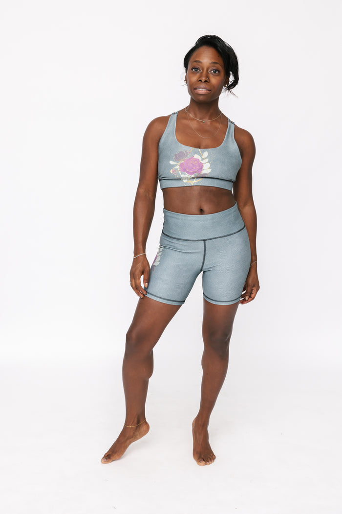 Logan Shorts - Geo Rose Dark Forest