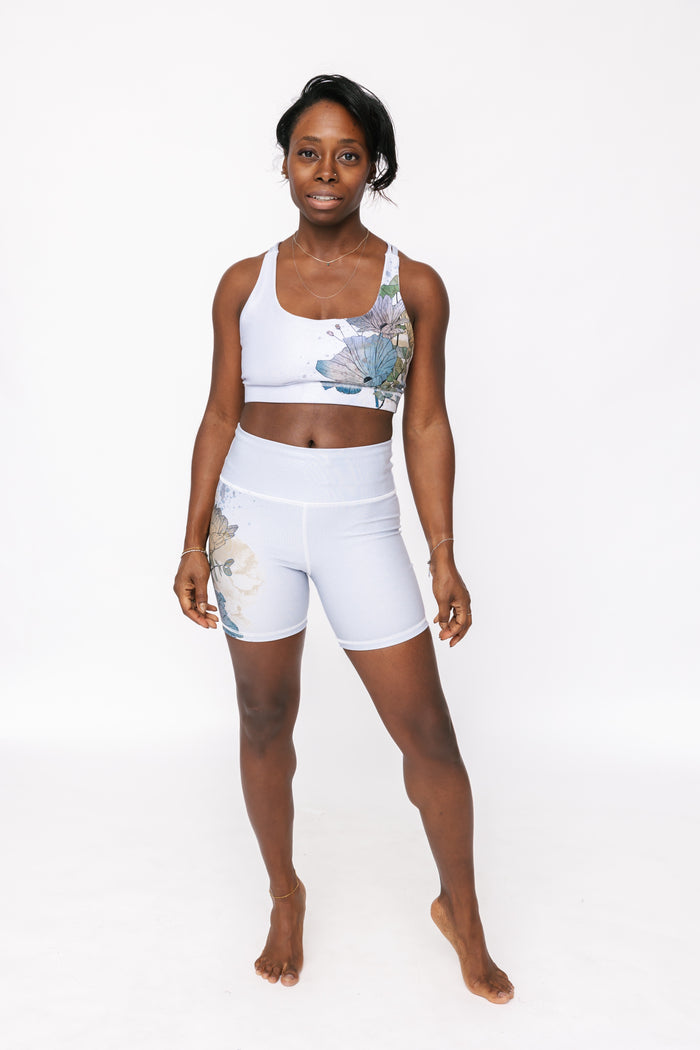 Logan Shorts - Mother Earths Garden Gray Dawn