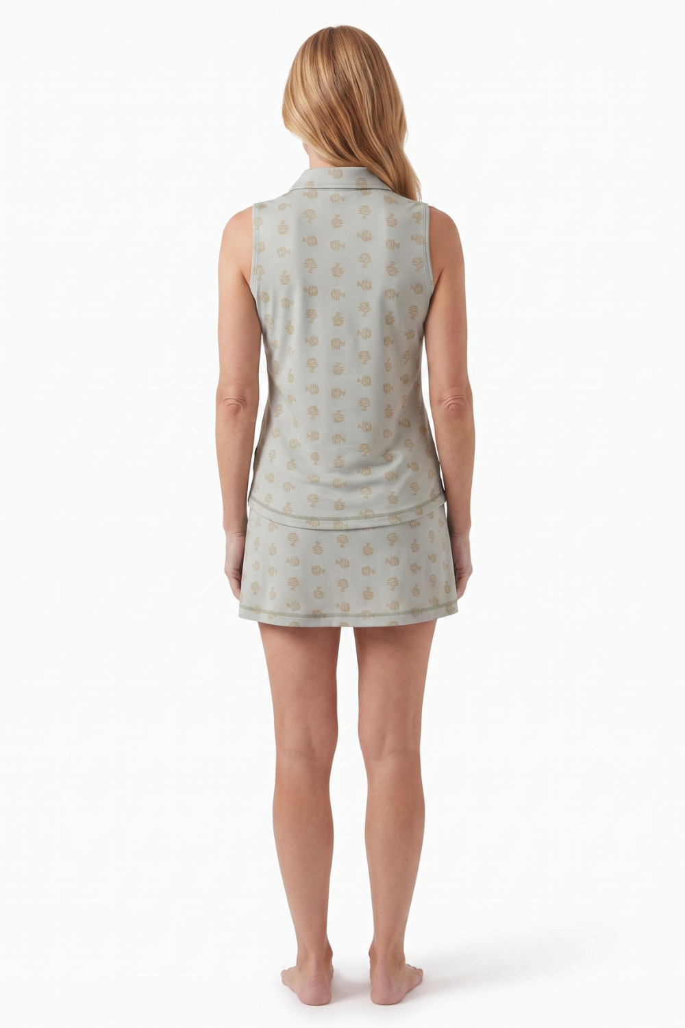 Ladies Polo Tank - Bonsai Ditsy Grove