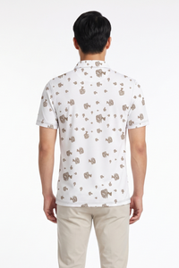Men's Polo Shirt - Bonsai Ditsy White