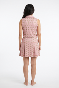 Ladies Polo Tank - Bonsai Ditsy Desert Rose