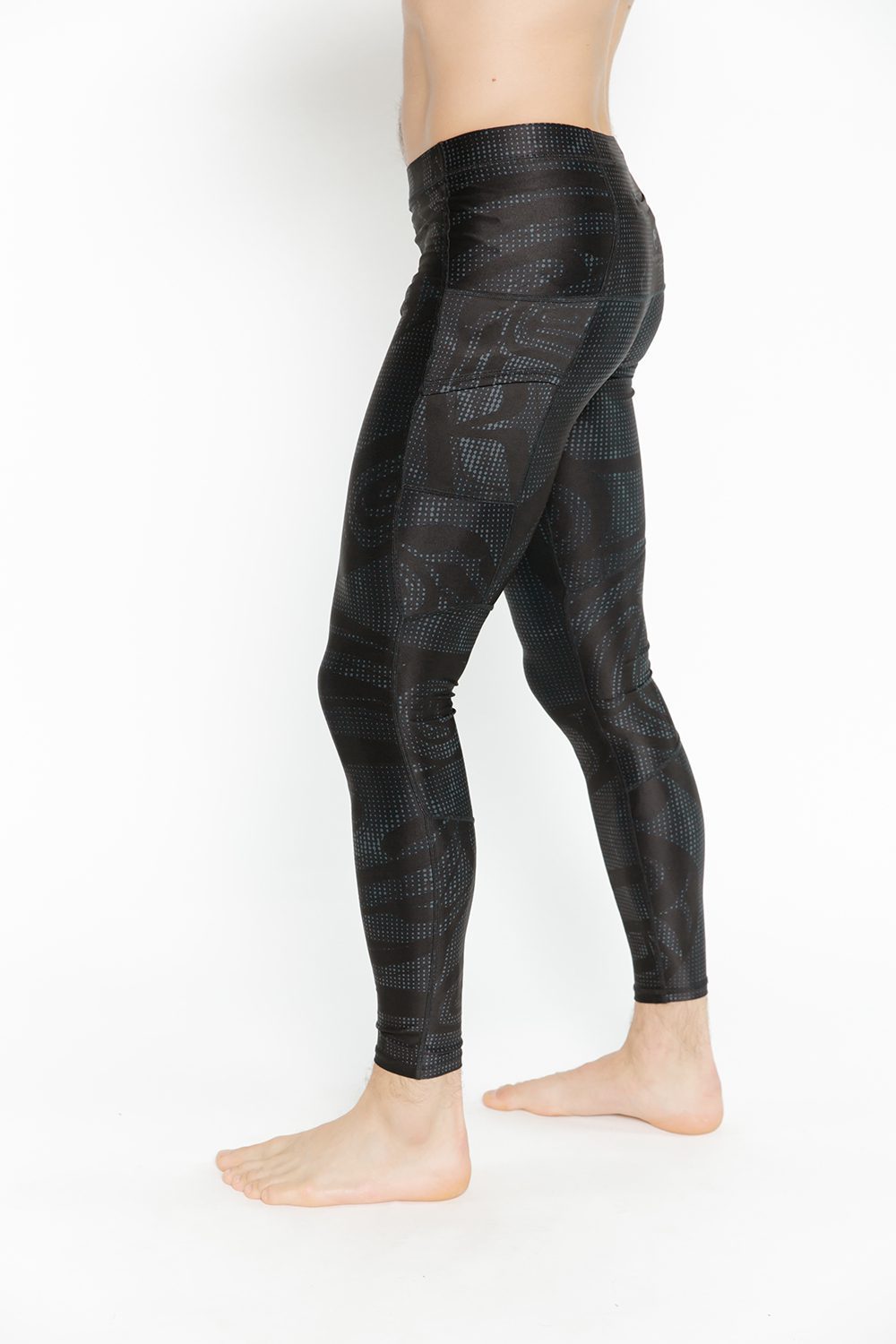 Unisex Tights - Wolf & Moon Black