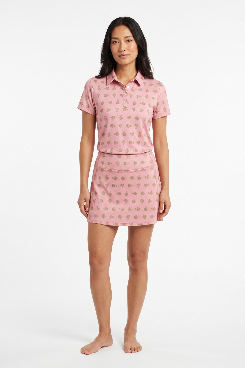 Ladies Polo Shirt - Bonsai Ditsy Rose