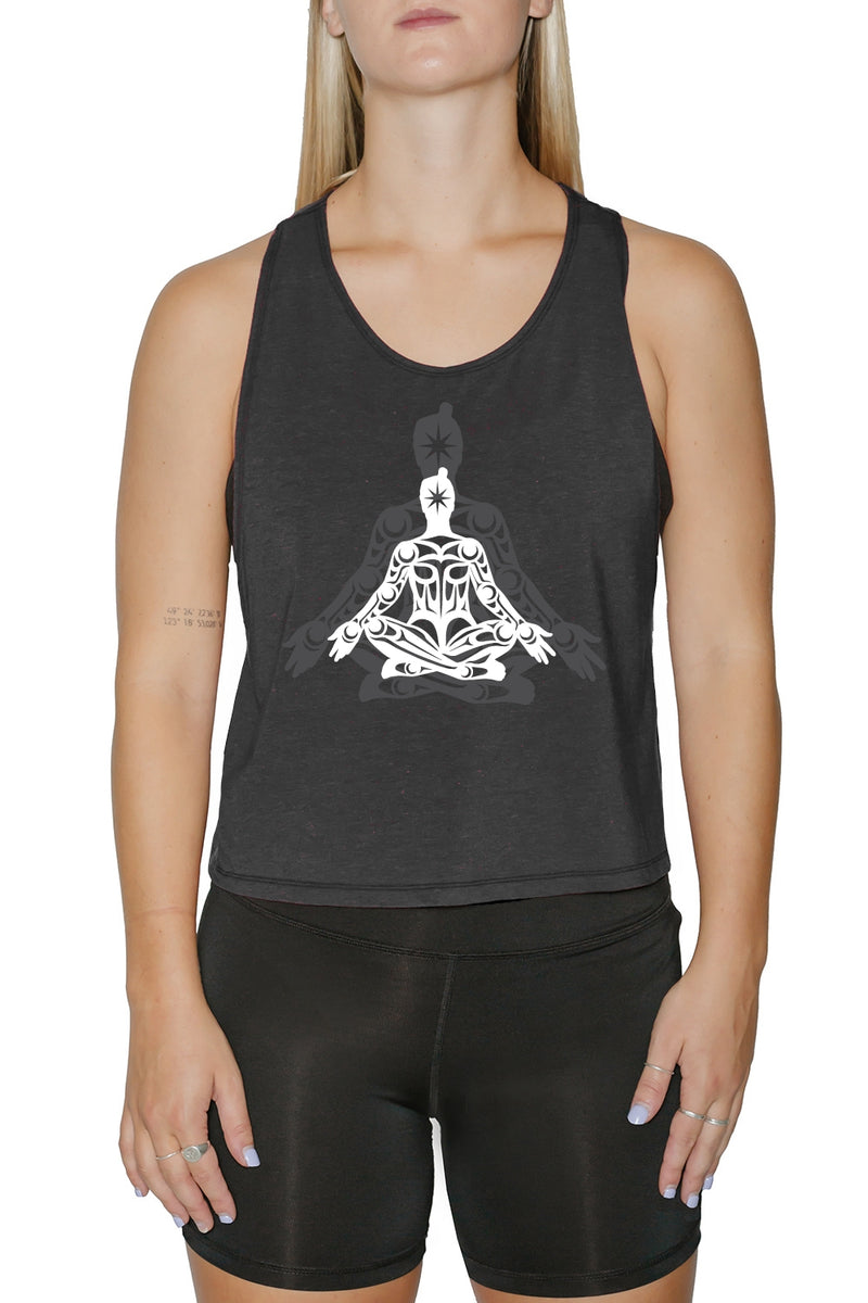 Muscle Tank Crop Top - RHV Cross Legged Open Arms