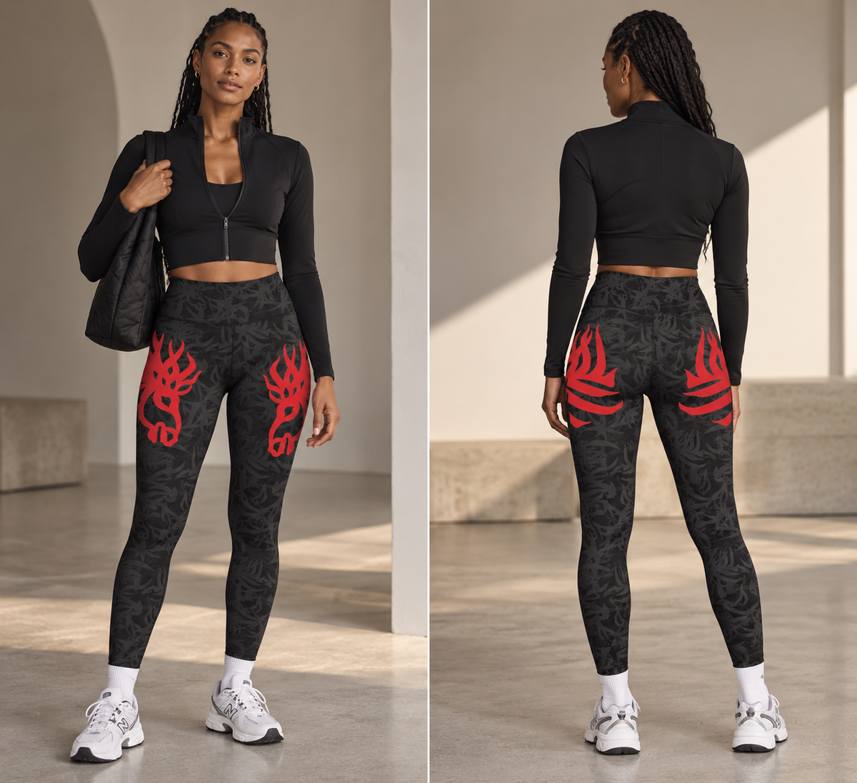 Wild Horse Onyx Flame Fashion Leggings