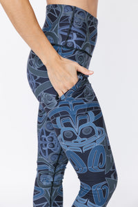 Eagle Frog  Baritone Blue Luxe Pocket Leggings