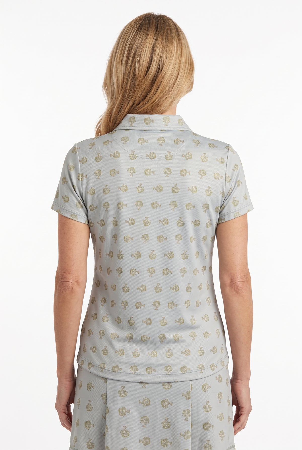 Ladies Polo Tank - Bonsai Ditsy Grove