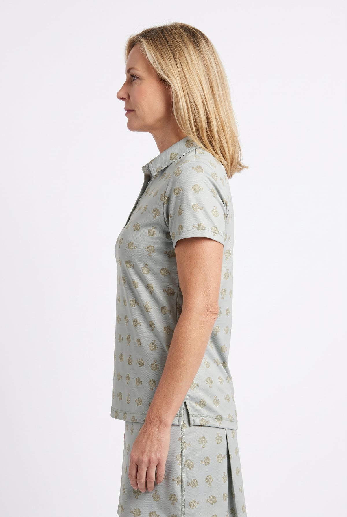 Ladies Polo Tank - Bonsai Ditsy Grove