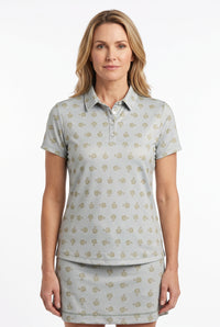 Ladies Polo Tank - Bonsai Ditsy Grove
