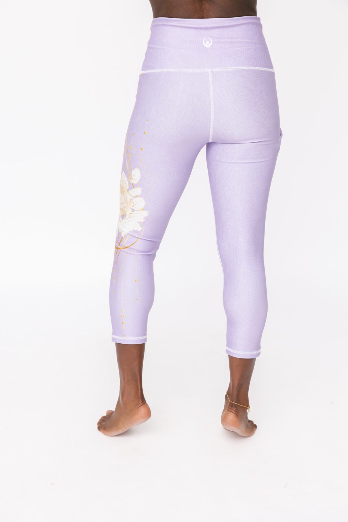 Geo Rose Purple Rose Pocket Capri