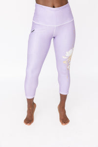 Geo Rose Purple Rose Pocket Capri