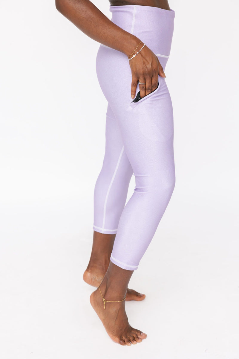 Geo Rose Purple Rose Pocket Capri