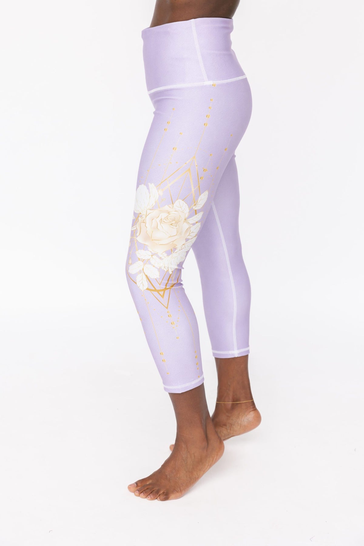 Geo Rose Purple Rose Pocket Capri