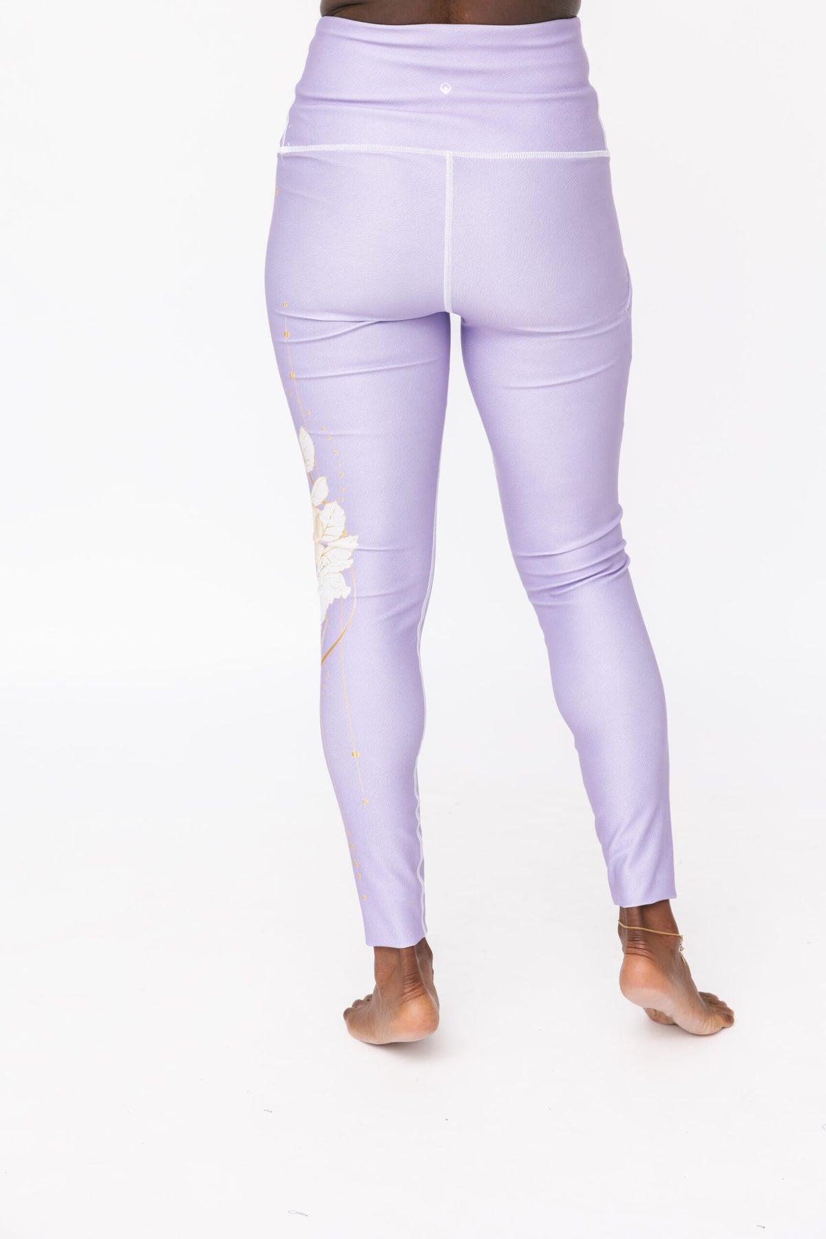 Geo Rose Purple Rose Pocket  Legging