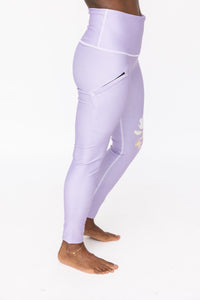 Geo Rose Purple Rose Pocket  Legging