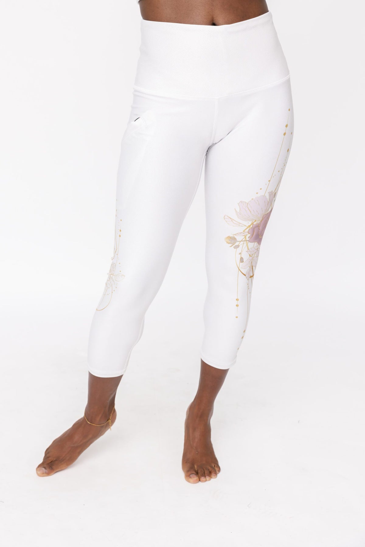 Geo Rose Snow White Pocket Capri