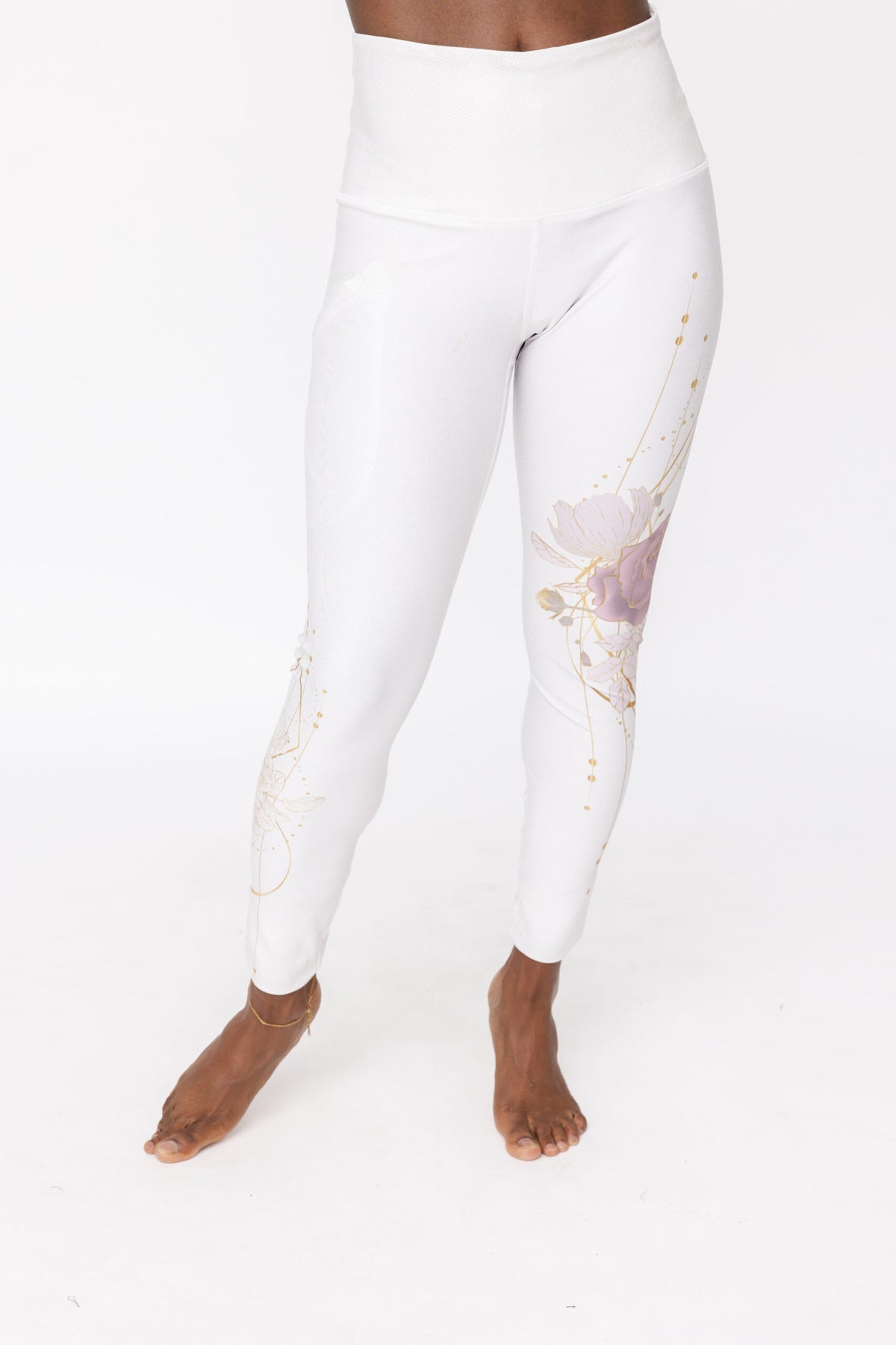 Yoga Wear Inner Fire Yoga Pants Geo Rose Snow White Pocket Luxe