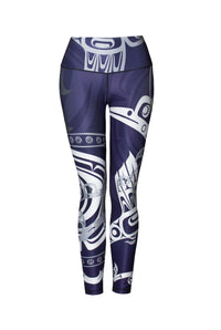 Hummingbird Purple Leggings