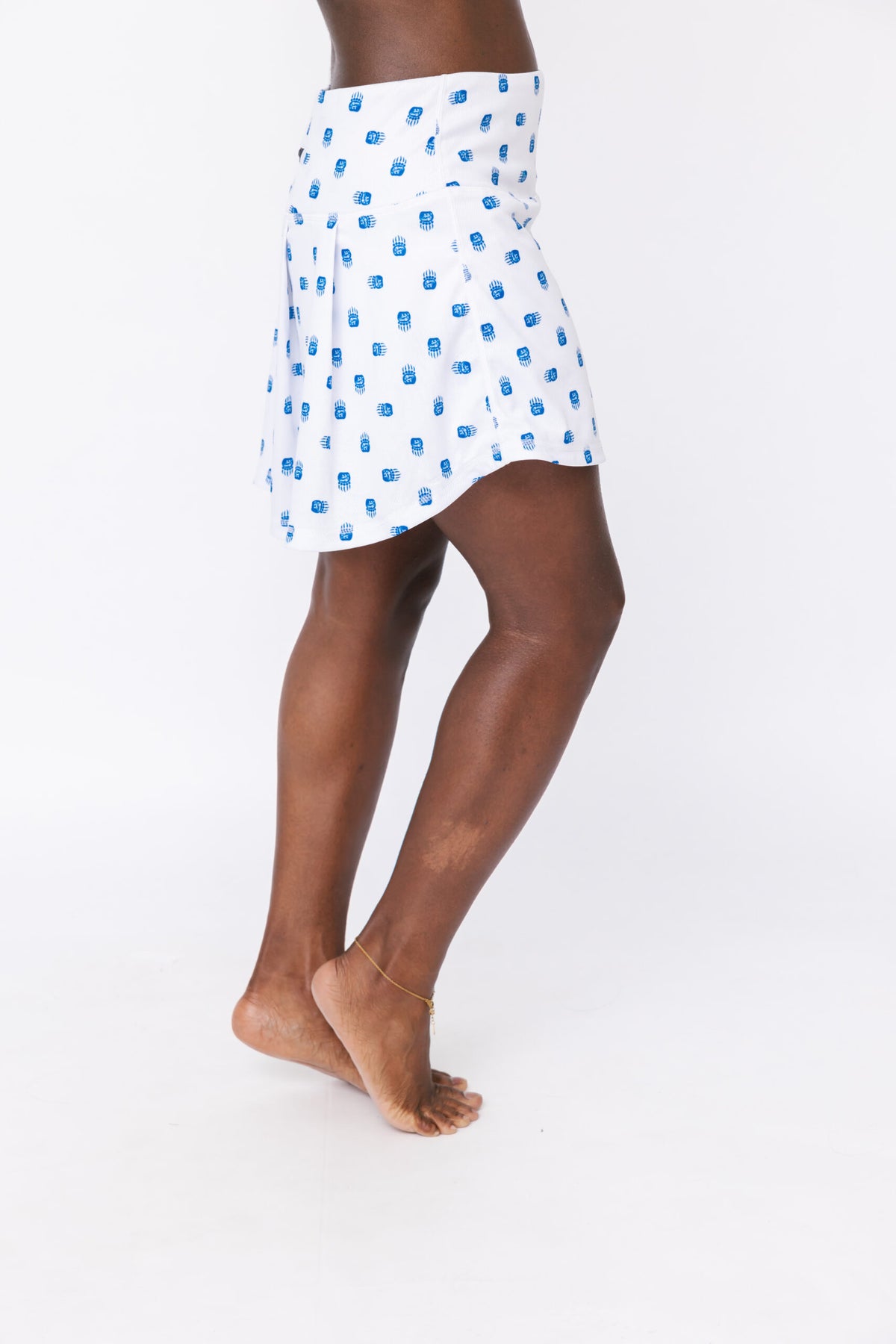 Ladies Lightweight Skort - Bear Paw Ditsy White/Marine Grey