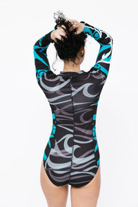 Long Sleeve Bodysuit − Dolphin Blue
