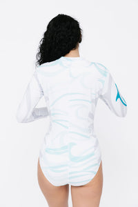 Long Sleeve Bodysuit − Dolphin White