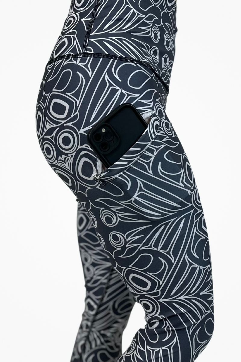 Snowy Owl Graphite Luxe Pocket Leggings