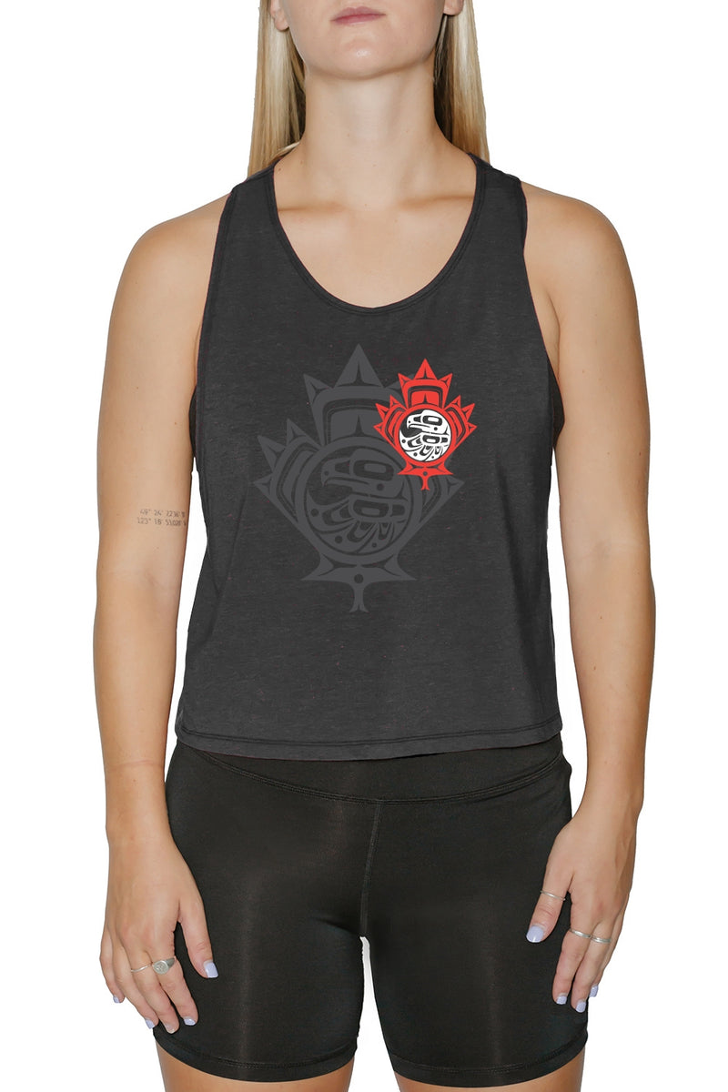 Muscle Tank Crop Top - Maple Leaf