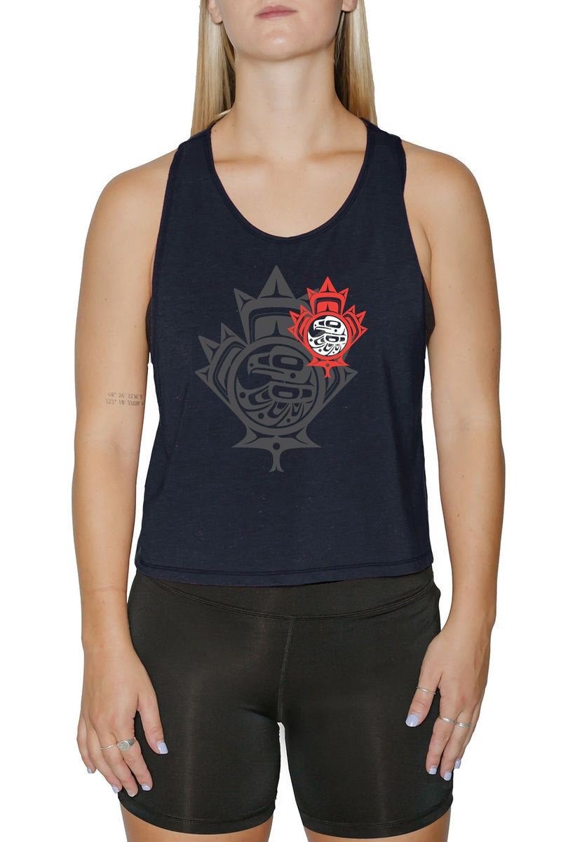 Muscle Tank Crop Top - Maple Leaf