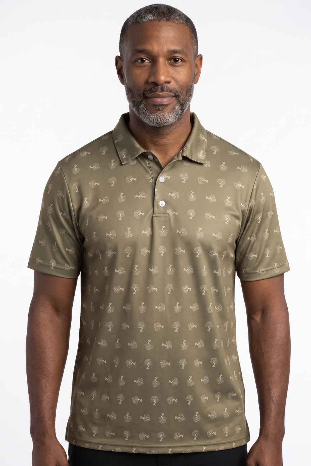 Men's Polo Shirt – Bonsai Ditsy Olive Green