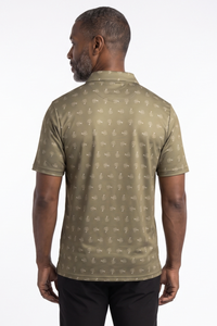 Men's Polo Shirt – Bonsai Ditsy Olive Green