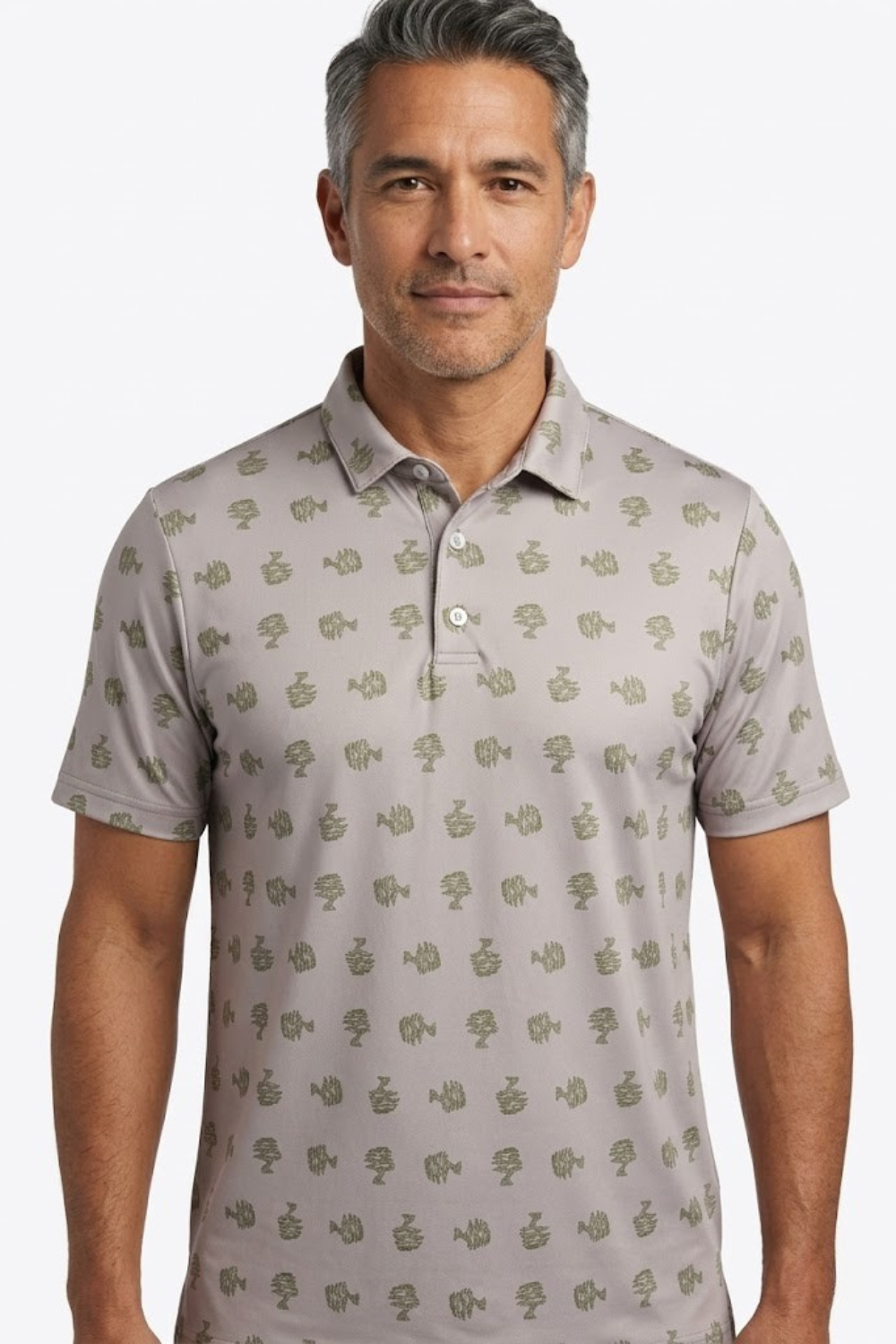 Men's Polo Shirt – Bonsai Ditsy Stone
