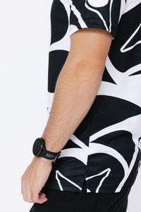 Men's Polo Shirt - Eagle Maple Leaf Black and White