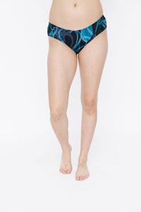 Rouched Bathing Suit Bottom − Squid Blue