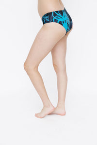 Rouched Bathing Suit Bottom − Squid Blue