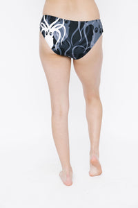 Rouched Bathing Suit Bottom − Squid White