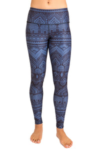 Sacred Elephant Blue Legging