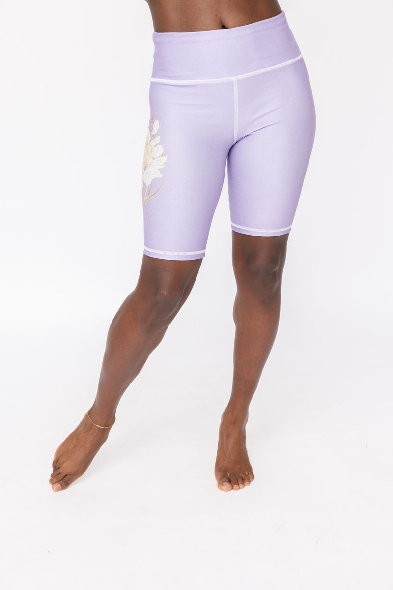 Sally Shorts - Geo Rose Purple Rose