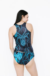 Rouched Tankini − Squid Blue