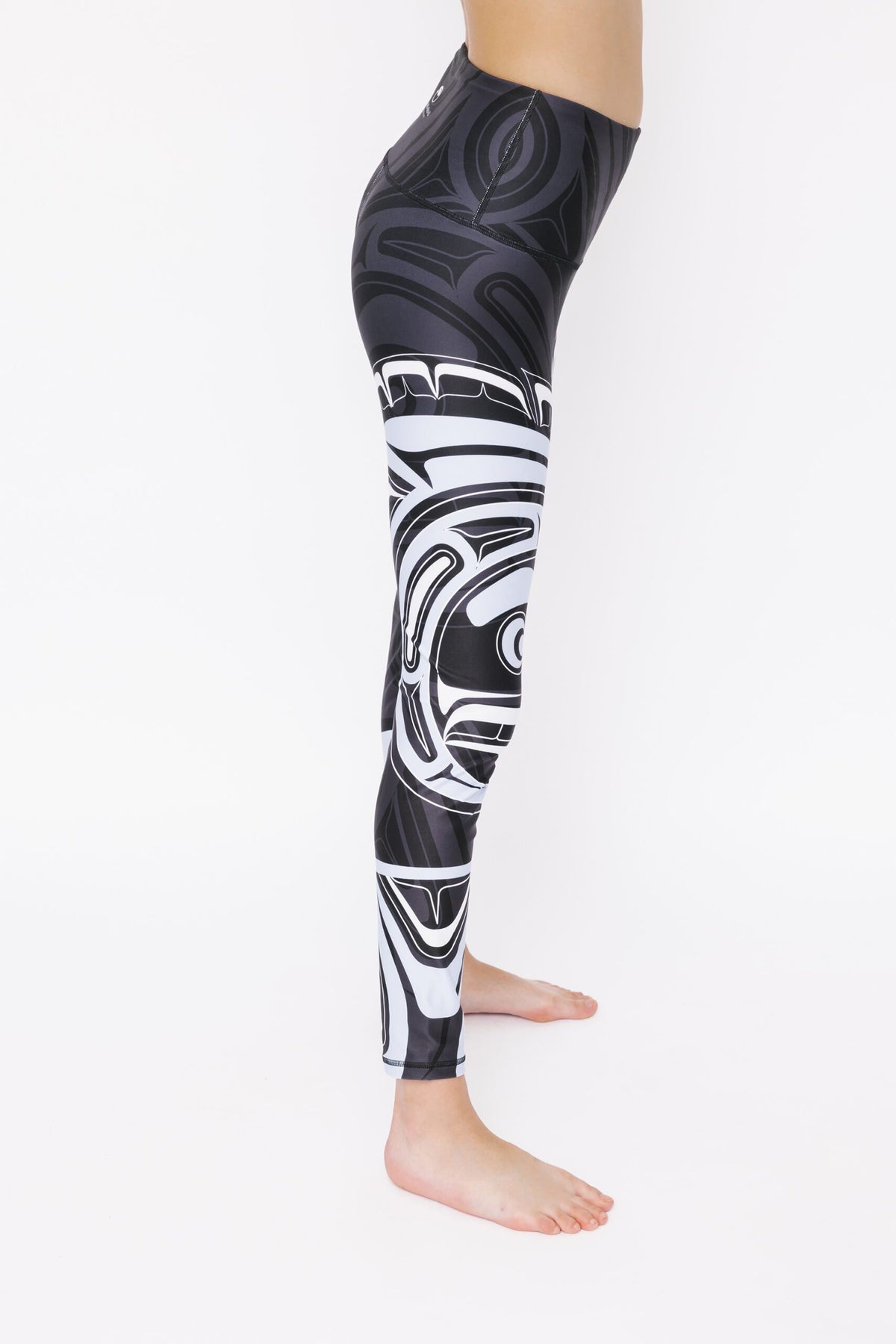 Wolf and Moon Black Legging