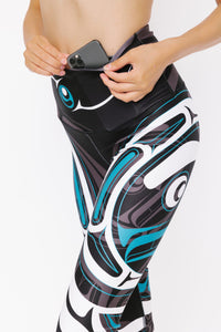 Wolf and Moon Teal Legging