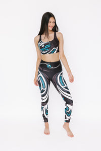 Wolf and Moon Teal Legging