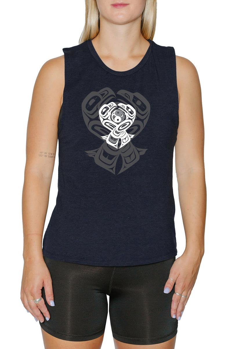 Women's Muscle Tank - Eagle & Raven Yin Yang