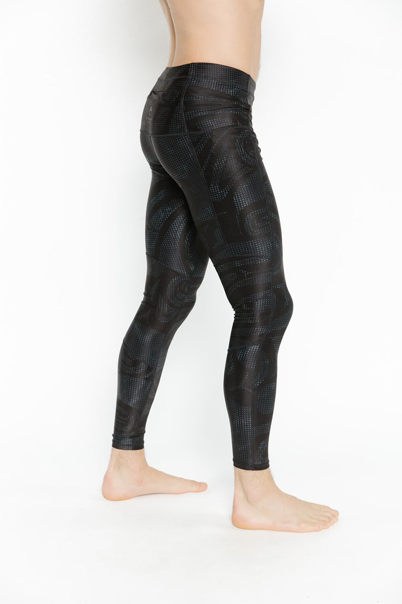 Unisex Tights - Wolf & Moon Black