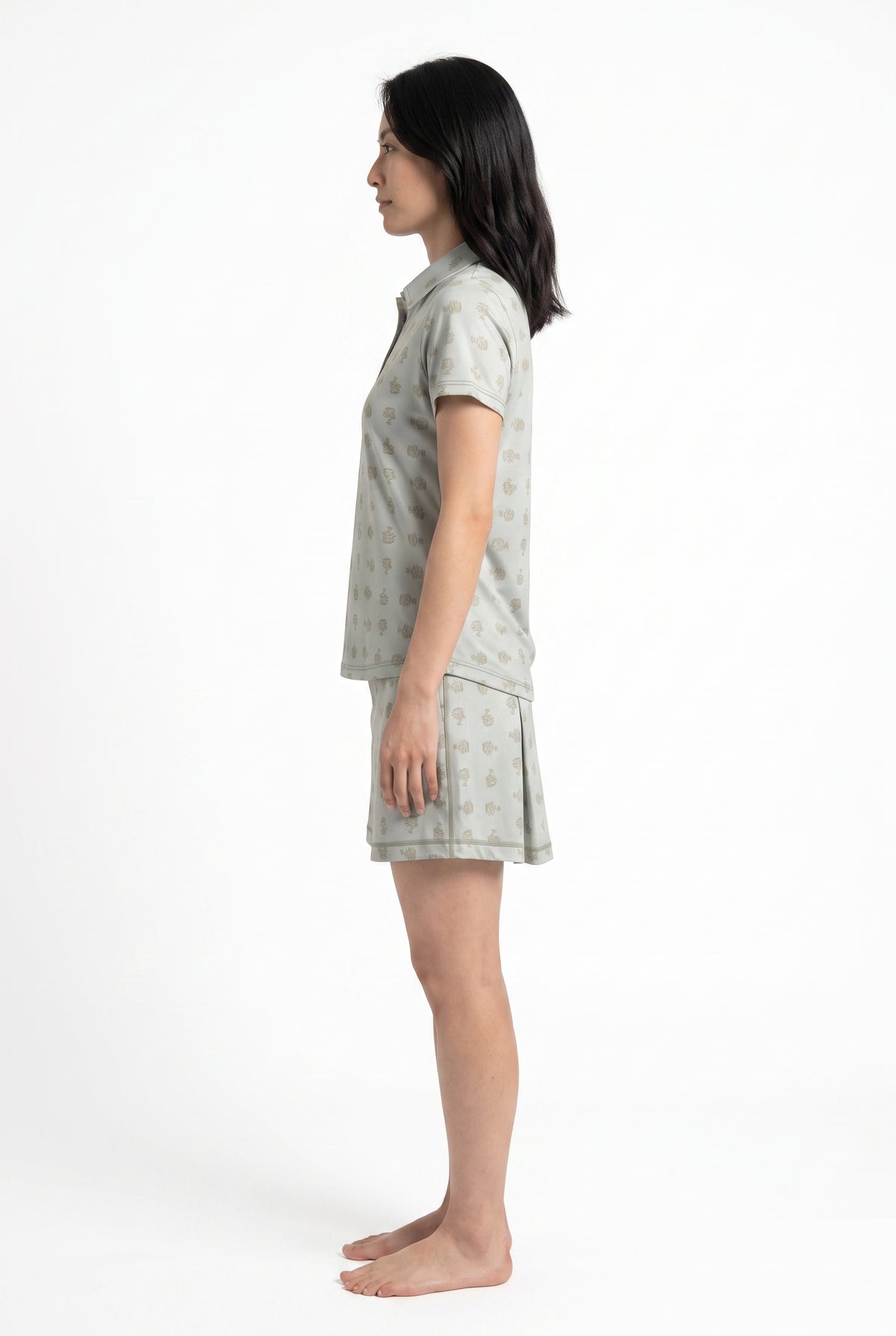 Ladies Polo Shirt - Bonsai Ditsy Grove