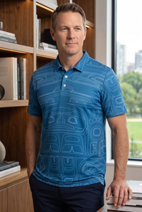 Men's Polo Shirt - Spirit Bear Blue