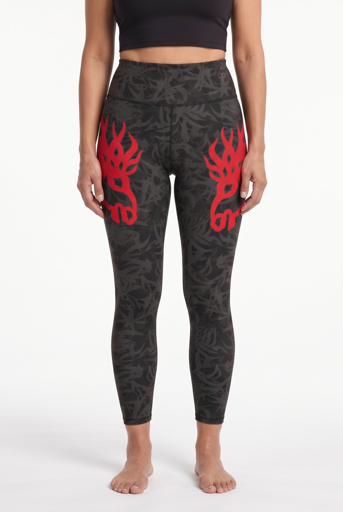 Wild Horse Onyx Flame Fashion Leggings