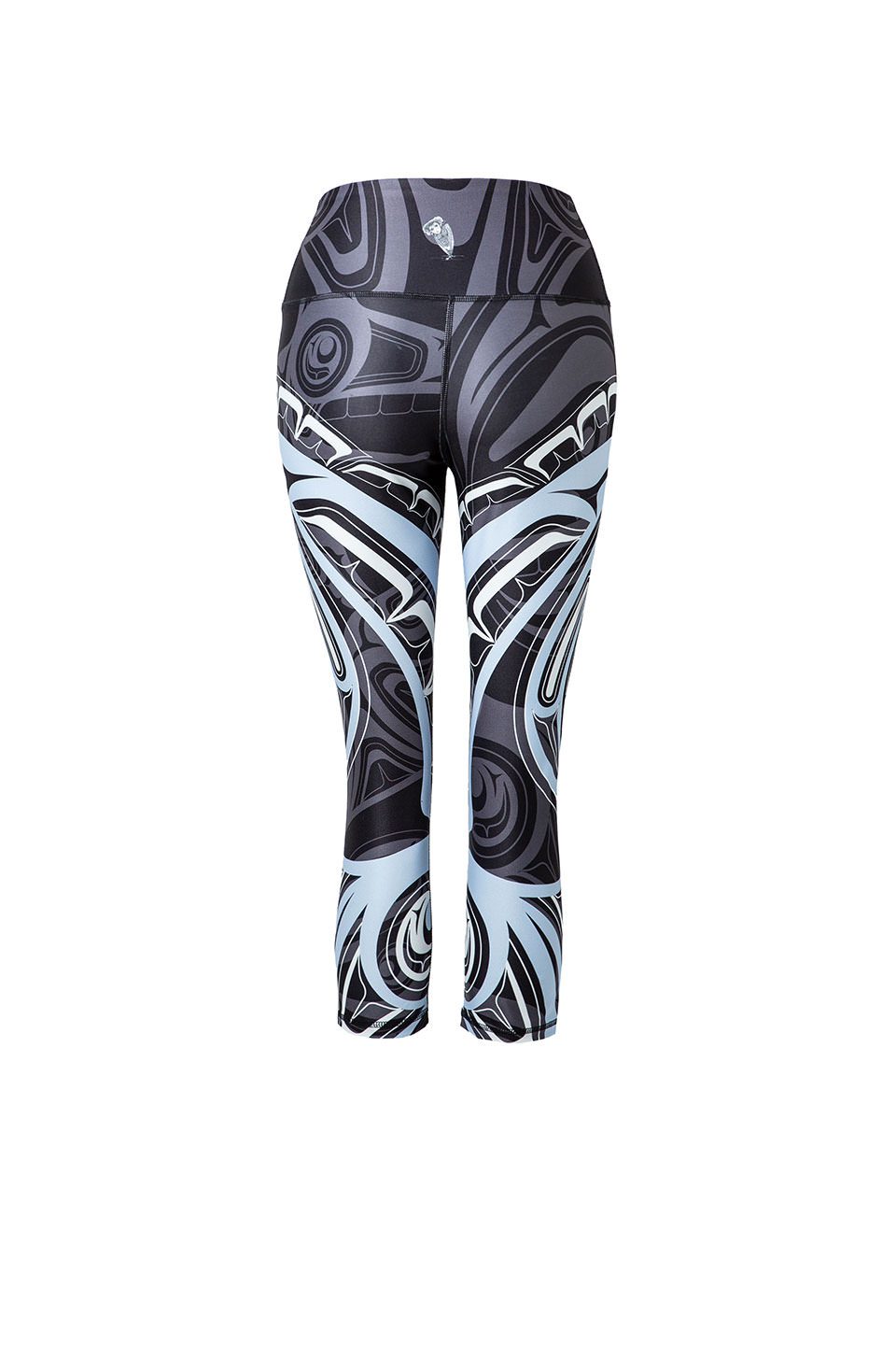 Wolf and Moon Black Capri